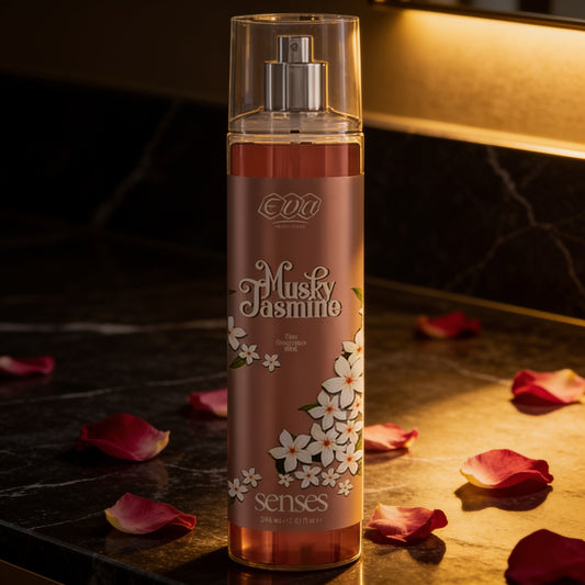 Eva Musky Jasmine Body Splash with the scent of jasmine and oriental musk