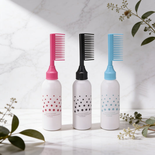 Hair oil applicator for distributing oil on the scalp and stimulating growth