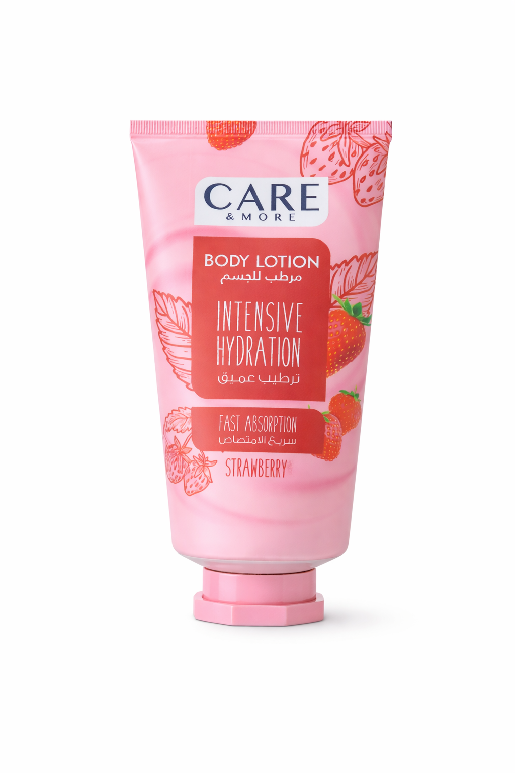 Care & More Strawberry Body Lotion for Daily Hydration with a Refreshing Fruity Scent