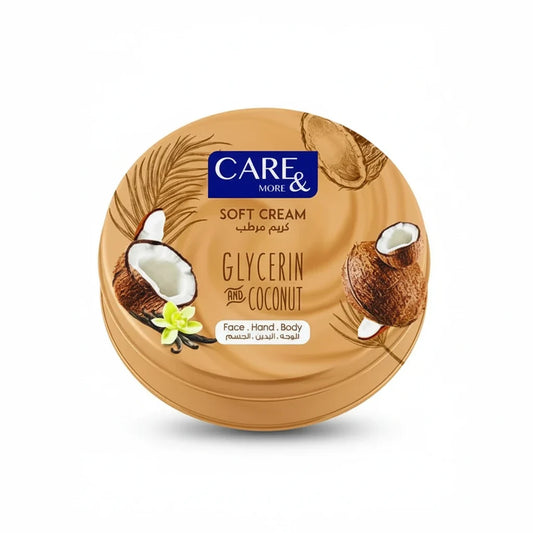 Care & More Coconut Glycerin Cream for moisturizing and nourishing dry skin