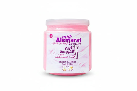 Emirates Milk Body Scrub for Exfoliating, Moisturizing, and Brightening Skin