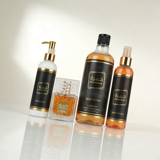 باكدج خمرة عطر ومزيل عرق هدية متكاملة برائحة شرقية دافئة