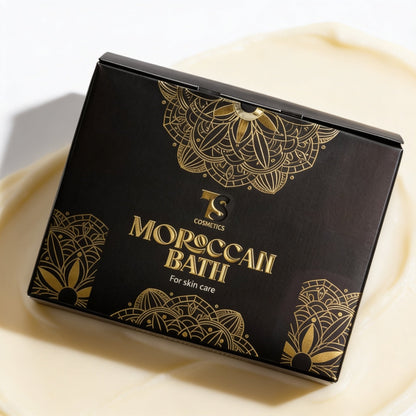 Moroccan Bath with Dr. Safaa Ghoneim for exfoliation and deep cleansing using Moroccan soap, Moroccan clay, and a loofah.