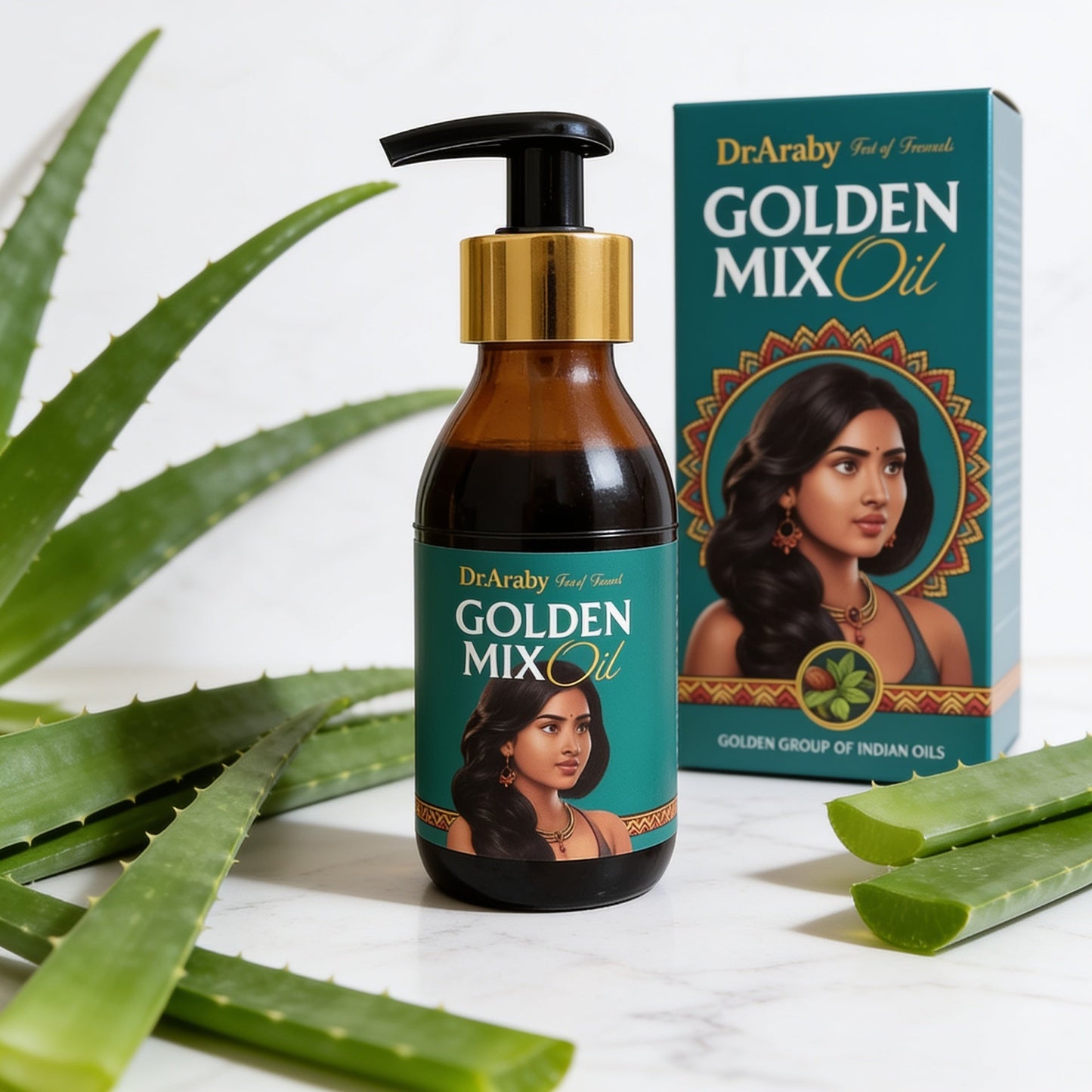Golden Mix Dr. Arabi Indian Hair Oil for Hair Loss, Density and Length 100ml