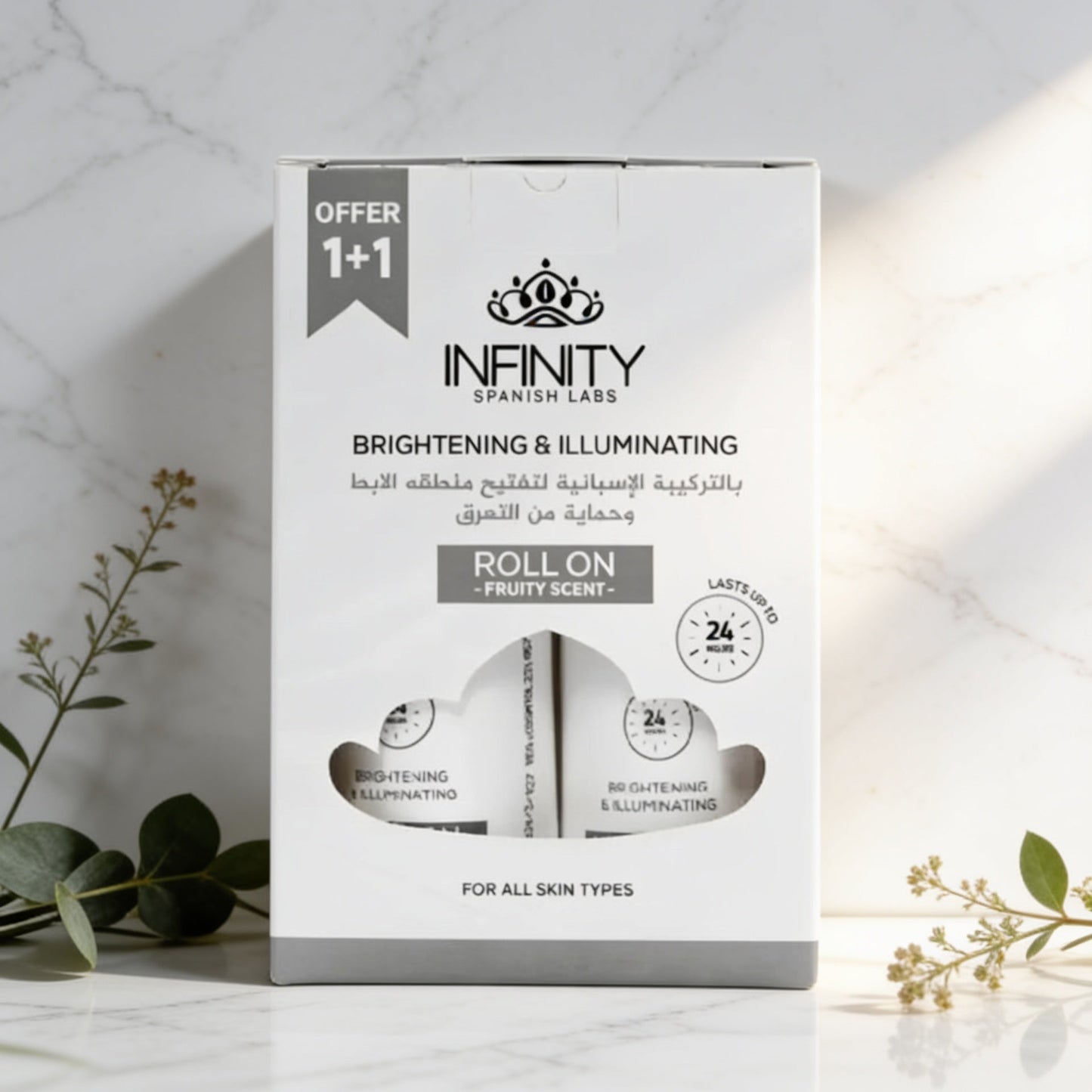 Infinity deodorant with a refreshing fruity scent that lasts all day.