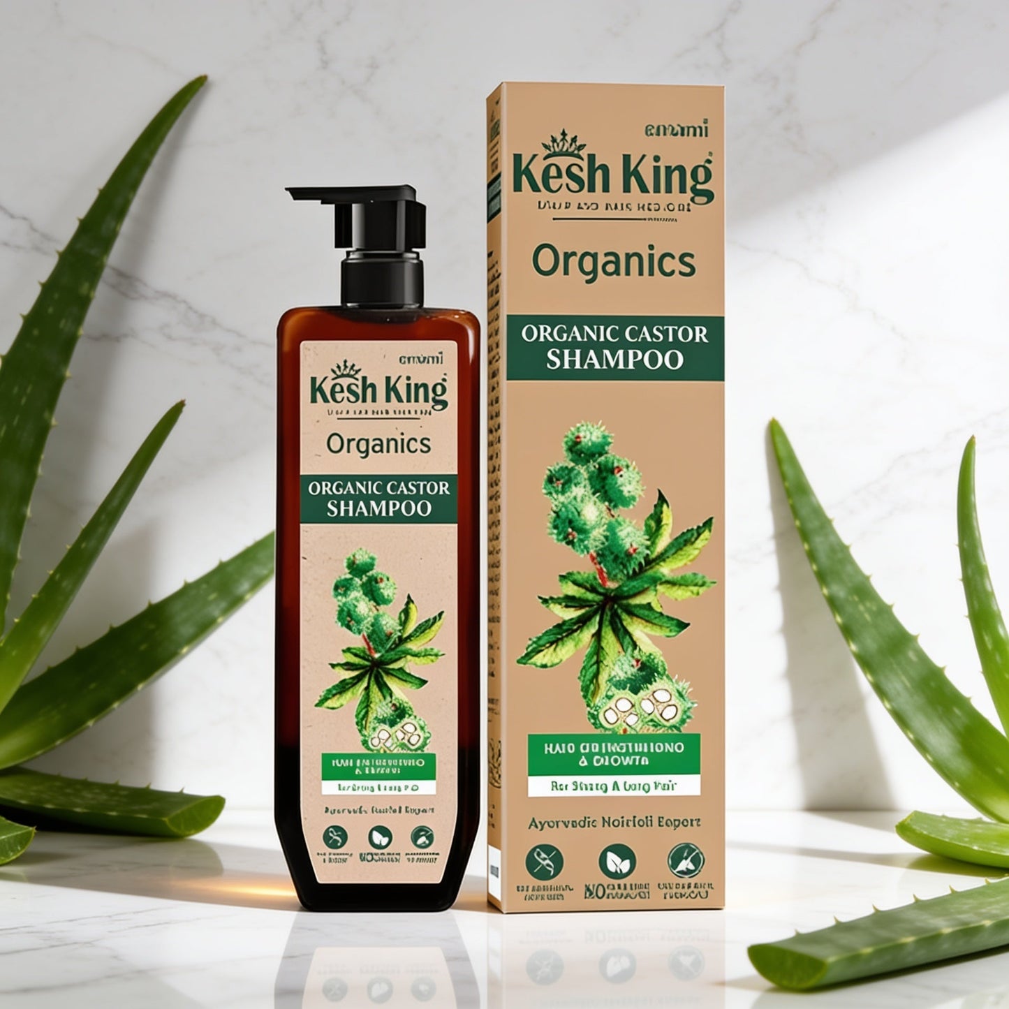 Kesh King Organic Castor Oil Shampoo for Hair Strengthening and Thickening 300ml