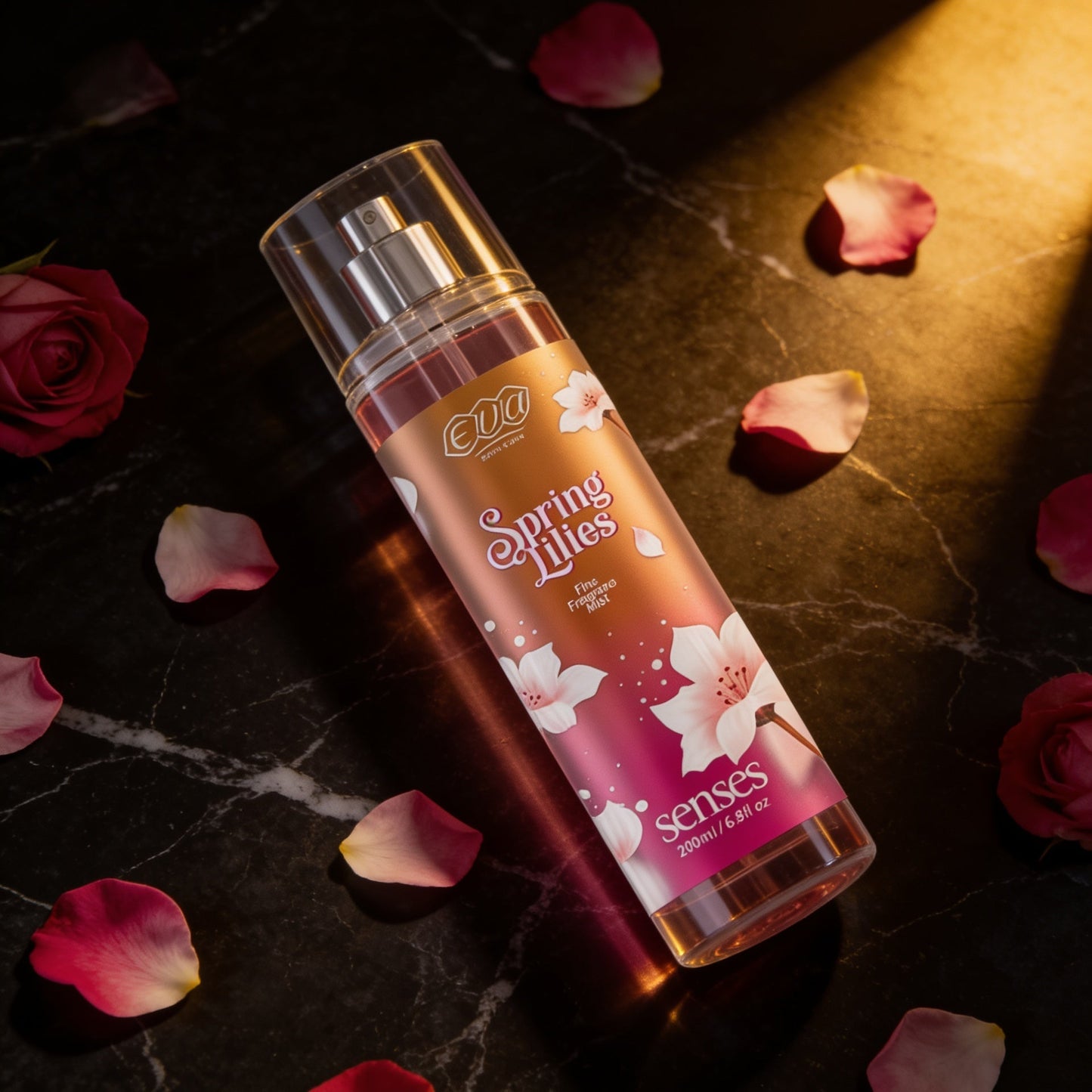 Eva Spring Lilies Body Splash with the floral scent of spring lilies