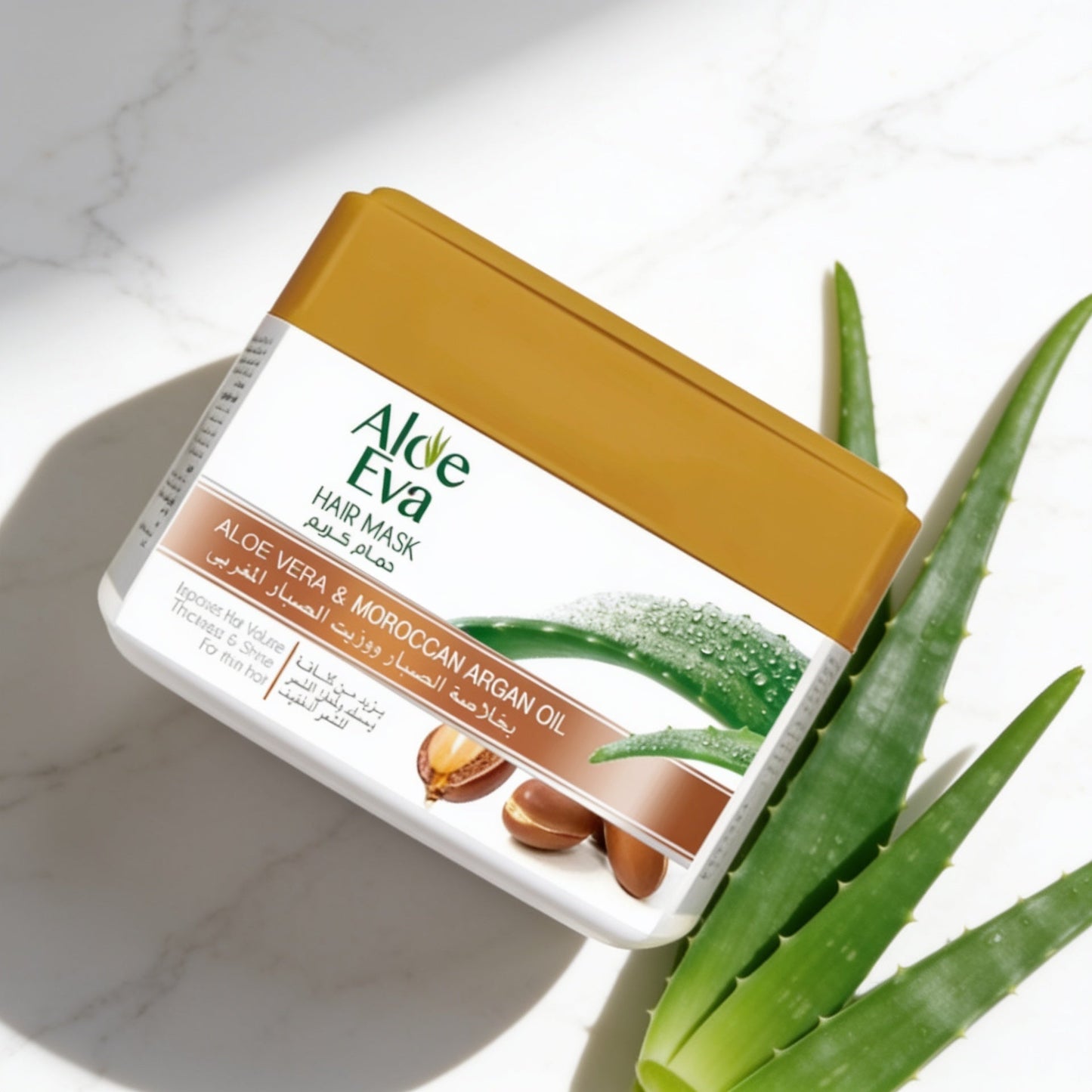 Aloe Eva Hair Mask with Aloe Vera to moisturize damaged hair and strengthen its roots