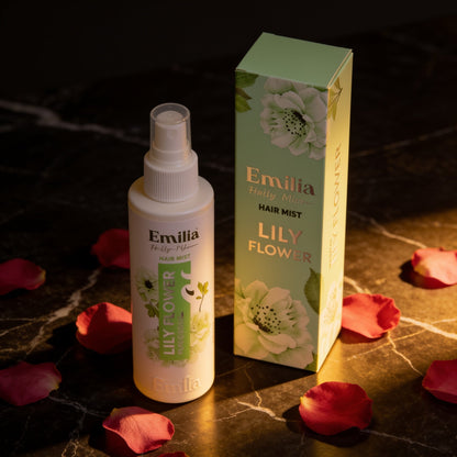 Emilia Lily Flower Hair Mist for hydrating and nourishing hair with a floral scent
