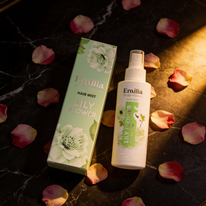 Emilia Lily Flower Hair Mist for hydrating and nourishing hair with a floral scent