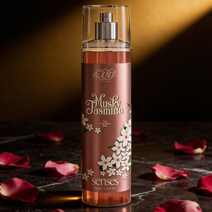 Eva Musky Jasmine Body Splash with the scent of jasmine and oriental musk